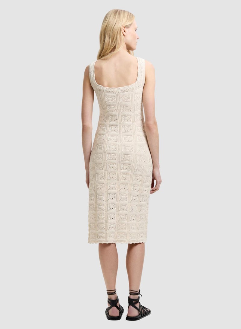 French Connection Nellis Crochet Knit Midi Drsess - Image 3